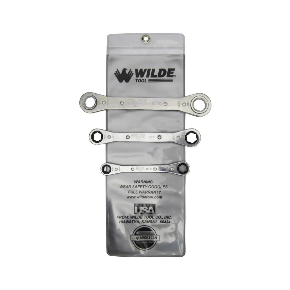 Wilde Tool 3 Piece Ratchet Box Wrench Set (SAE) | WIL-883/VR
