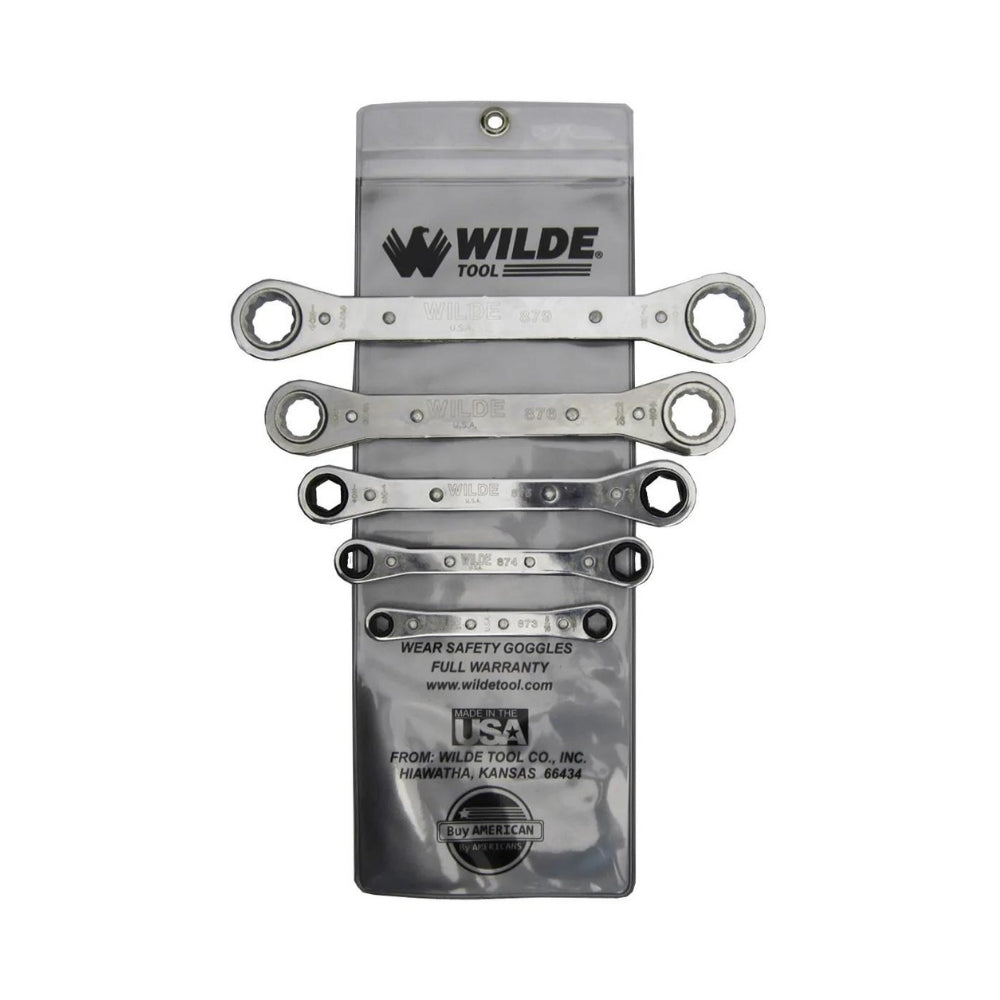 Wilde Tool 5 Piece Ratchet Box Wrench Set (SAE) | WIL-885/VR
