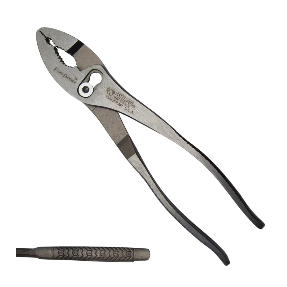 Wilde Tool 8″ Knurl Slip Joint Pliers, Flush Fastener | WIL-318F.NP/BB