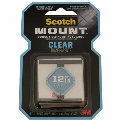 Clear Double-sided Mounting Squares 1x1 Inch, 48-pack