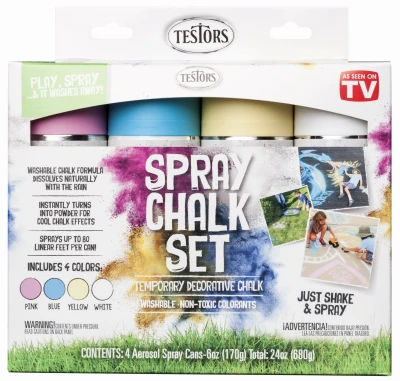 Spray Chalk Paint Kit – 4 Vibrant Colors, 6 Oz Each