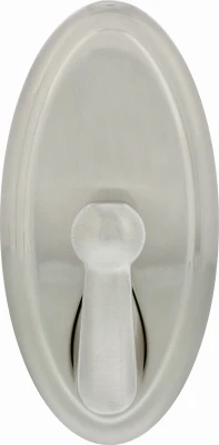 Decorative Hook, Satin Nickel, Oval, Holds 25-lbs.