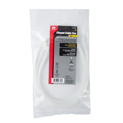 Heavy-duty 36" Plenum Cable Ties – 4 Pack
