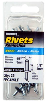 25-pack Steel Short Large Flange Rivets For Snowmobile Repairs