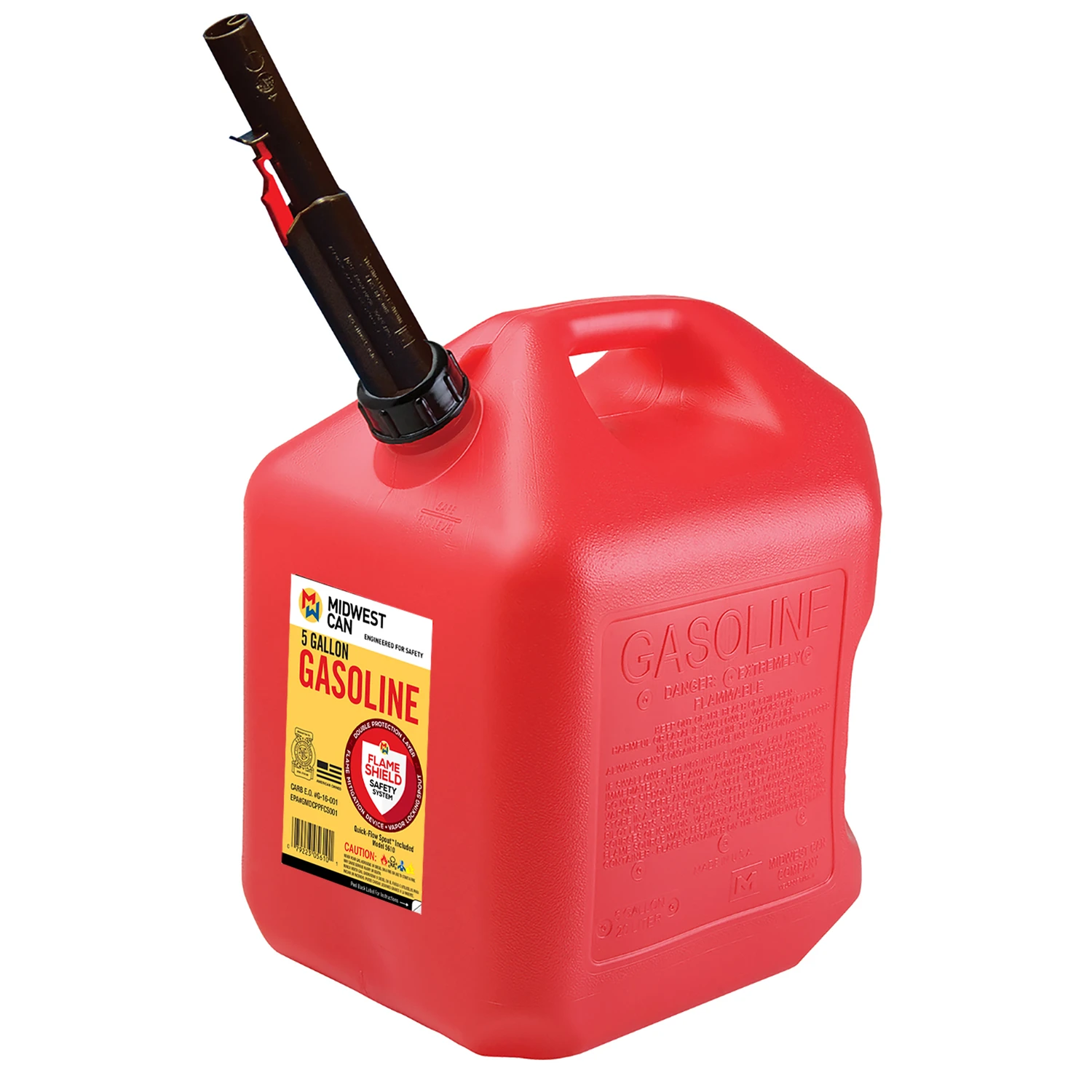 5-gallon Red Gas Can With Flameshield Safety System – Spill-proof, Durable Fuel Container