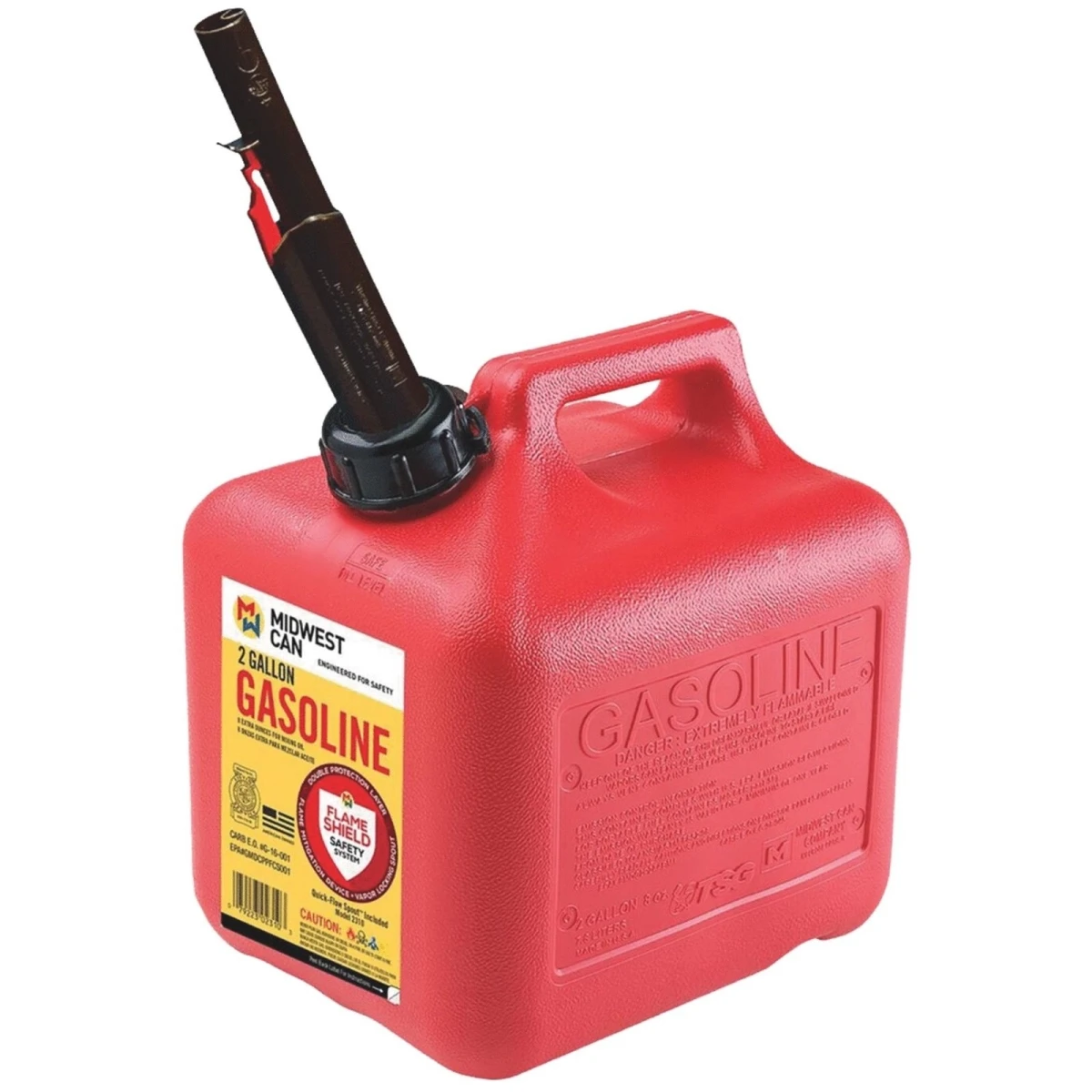 2 Gallon Plastic Auto Shut-off Gasoline Fuel Can With Flameshield Safety System
