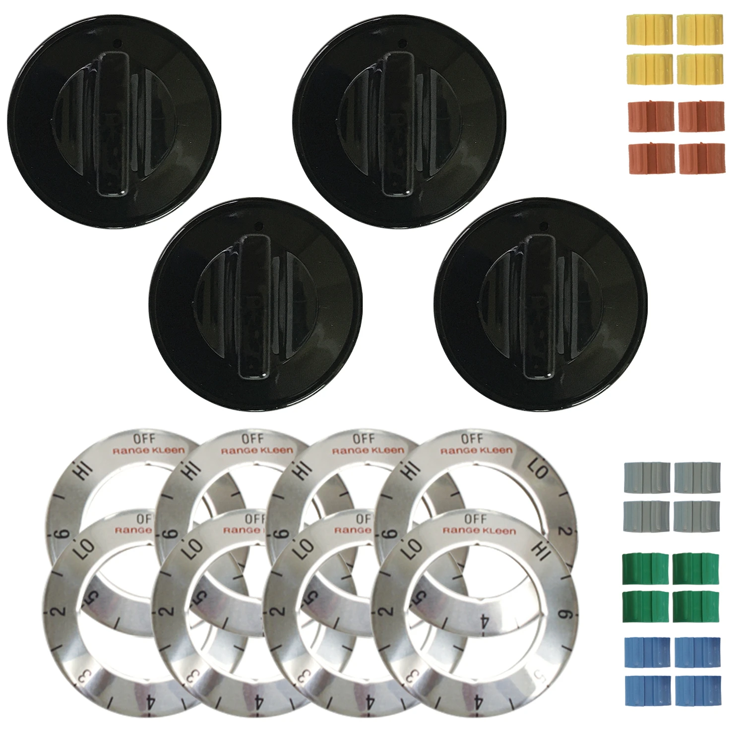 Black Replacement Electric Range Knob Kit (4 Piece)