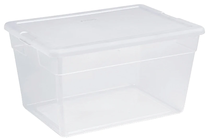 56 Quart Clear Storage Box With White Lid - Model 16598008