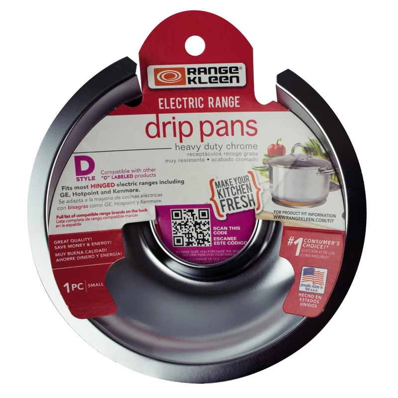 Electric Range Drip Pan,DSeries Hinged Element, Chrome, 6 In.