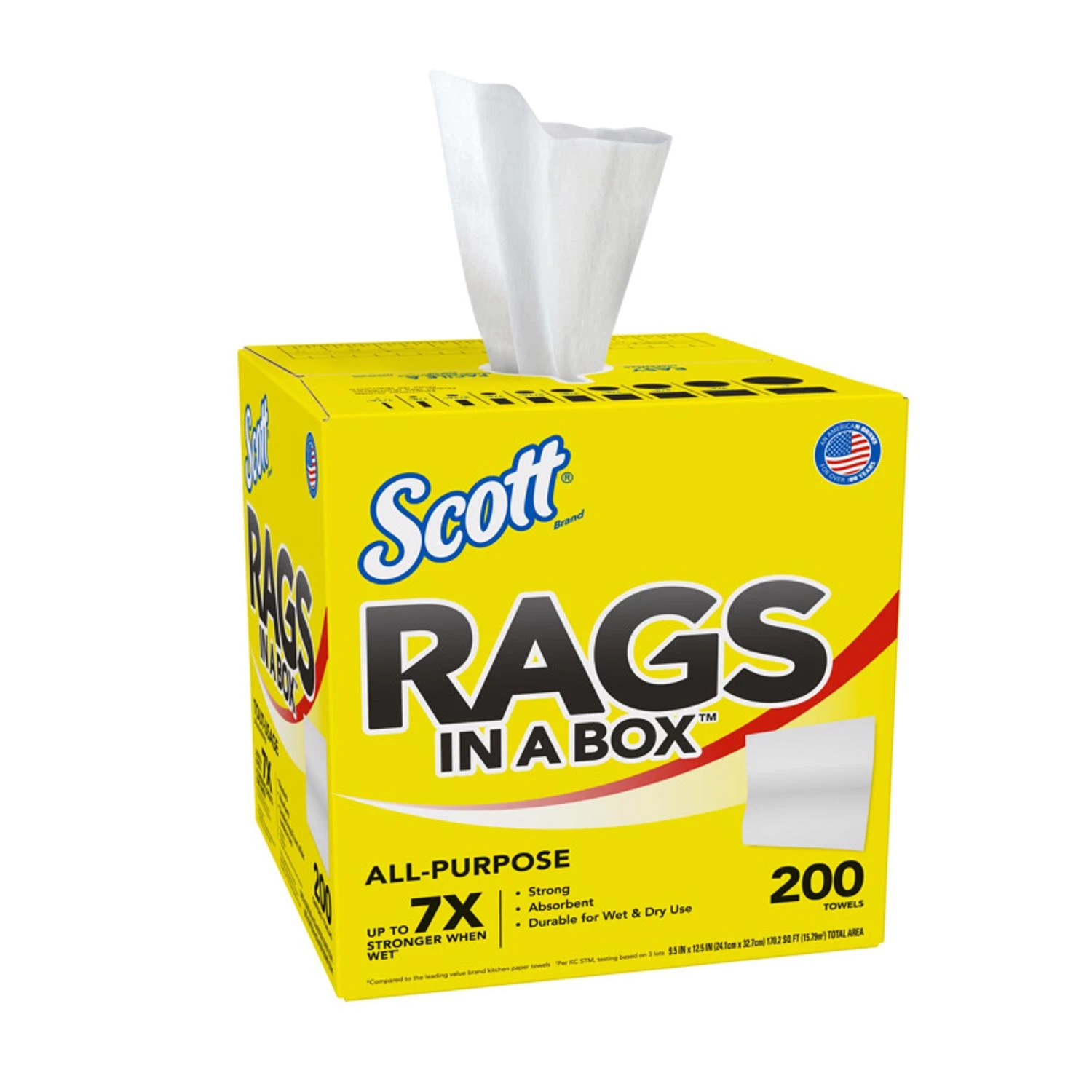 S Rags In A Box, White (200 Ct.)