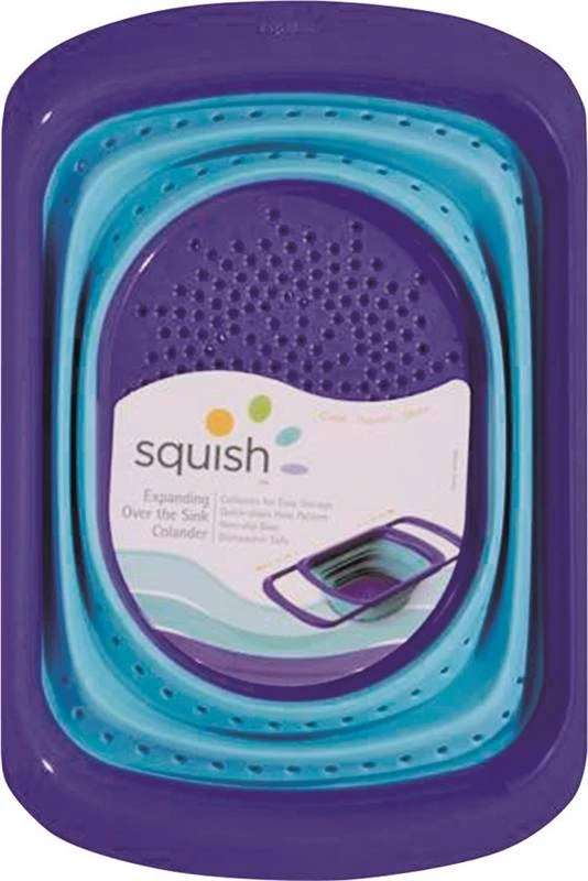 10-5/16 In. W X 15 In. L Two Tone Blue Collapsible Over-the-sink Colander