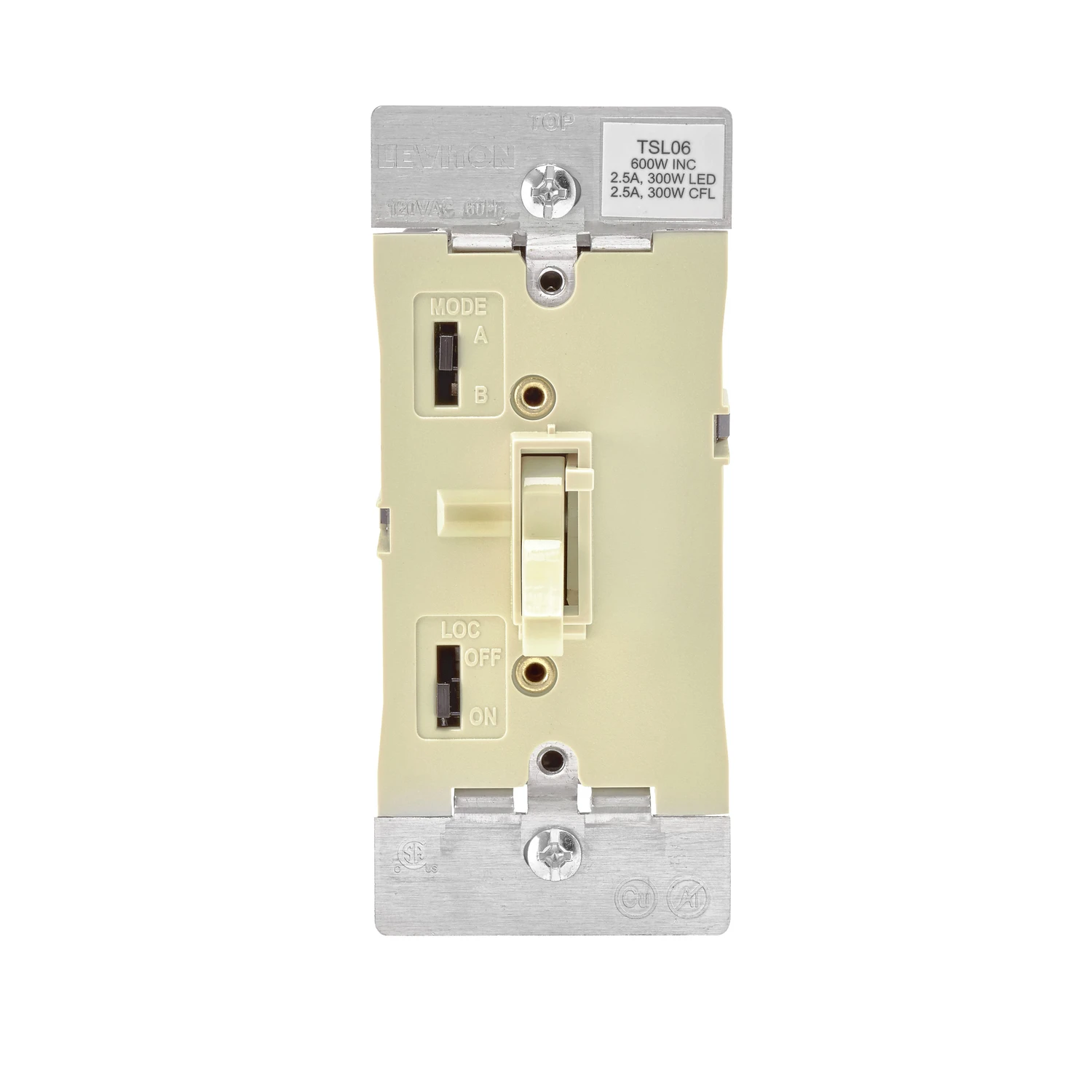 Incandescent/halogen/led/cfl Ivory Slide Dimmer Switch