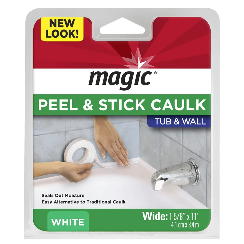 1-5/8 In. X 11 Ft. White Peel And Stick Caulk Strip For Tubs And Walls