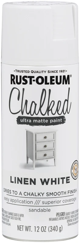 Chalked Spray Paint, Ultra Matte, Linen White, 12 Oz.