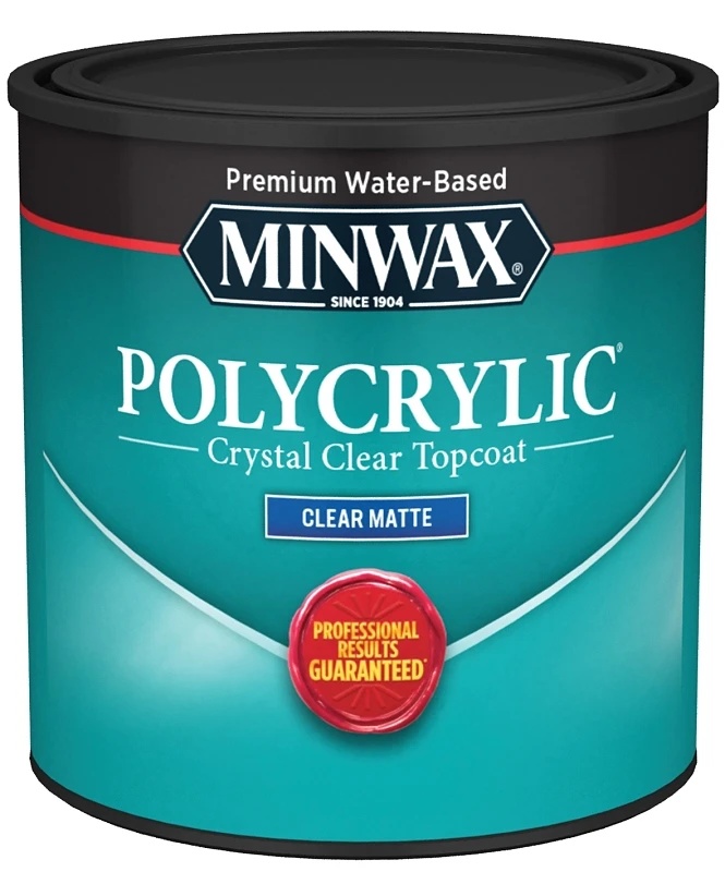 Polycrylic 1/2 Pt. Matte Water-based Protective Finish - Crystal Clear Topcoat