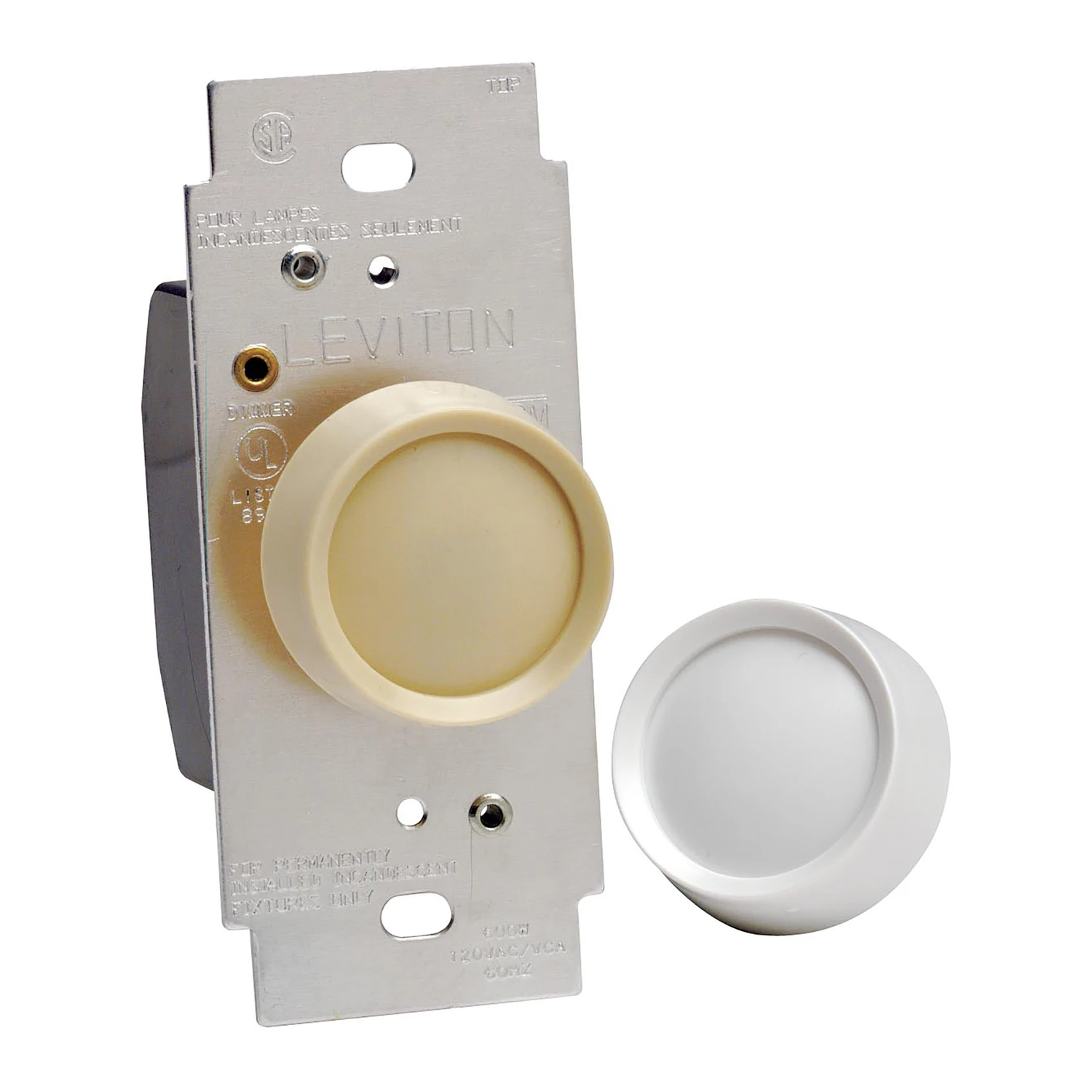 Trimatron White/light Almond Push On/off Rotary Dimmer Switch