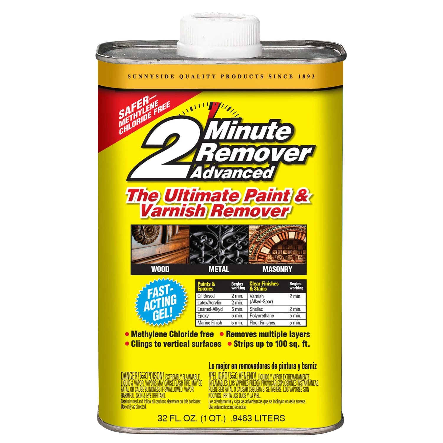 2 Minute Remover Advanced Paint & Varnish Stripper Gel, 1 Quart