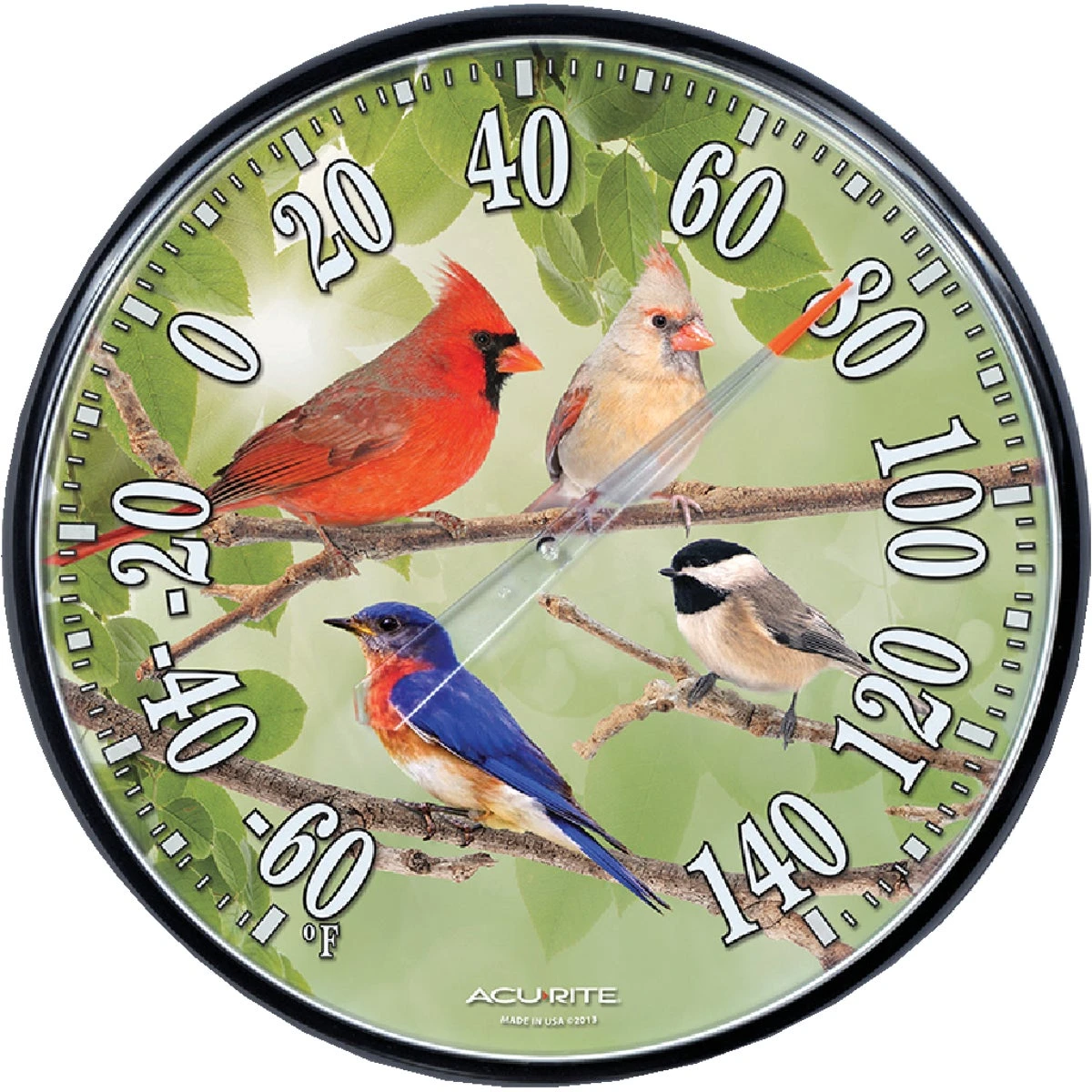 12.5" Diameter Plastic Dial Songbird Indoor & Outdoor Thermometer