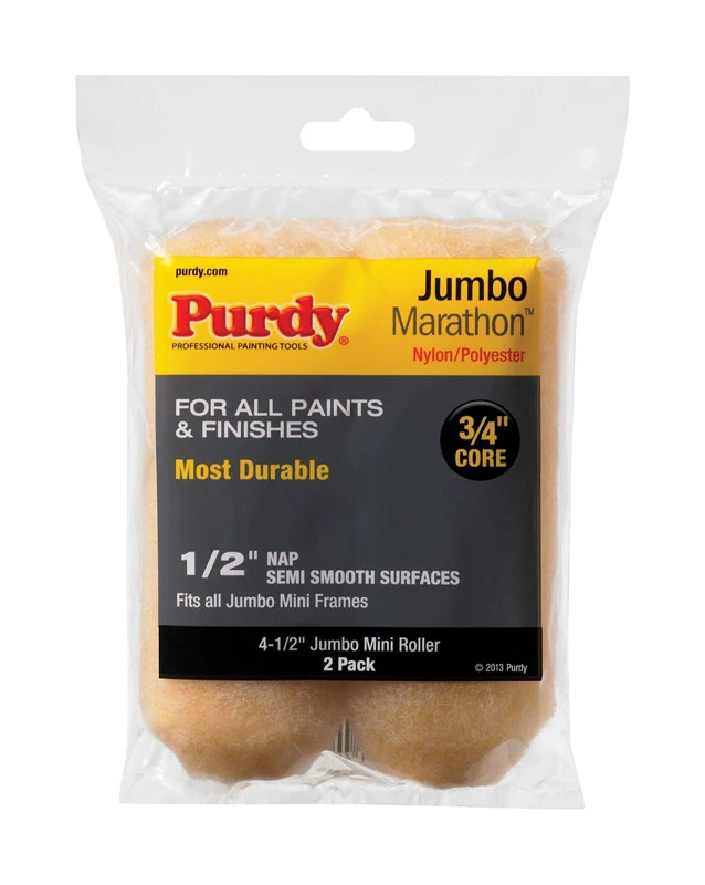 Jumbo Marathon 4-1/2 In. X 1/2 In. Mini Knit Fabric Roller Cover (2-pack)