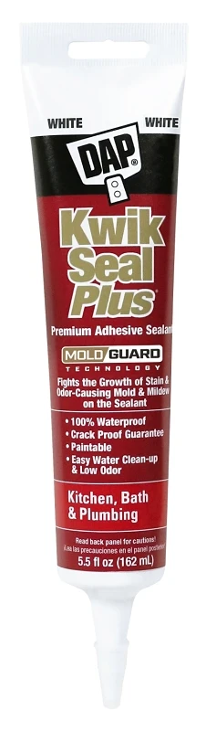 Kwik Seal Plus Kitchen/bath Microban Caulk, White, 5.5-oz.