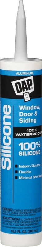 Silicone Rubber Sealant, Aluminum, 9.8-oz.