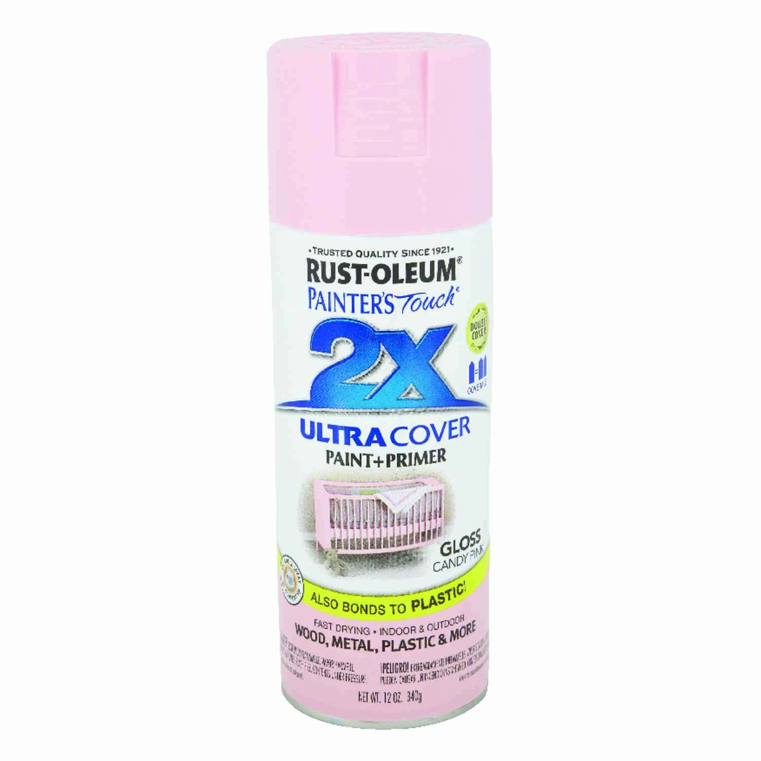 Painter's Touch 2x Ultra Cover 12 Oz. Gloss Spray Paint, Candy Pink