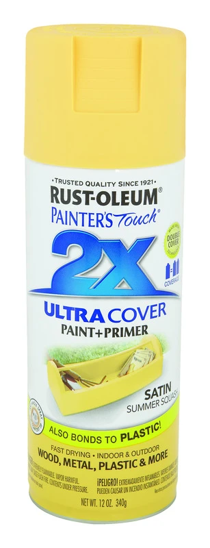 2x Ultra Cover 12 Oz. Satin Spray Paint, Summer Squash