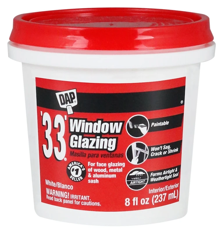 33 Window Glazing Compound, White, 1/2-pt.