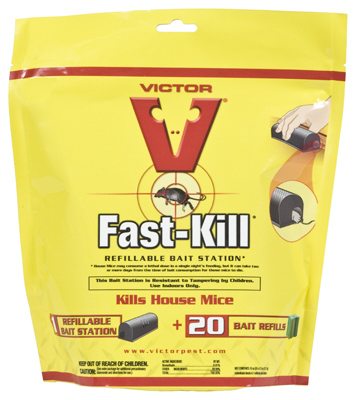 Fast-kill Refillable Mouse Bait Station (20-refill)