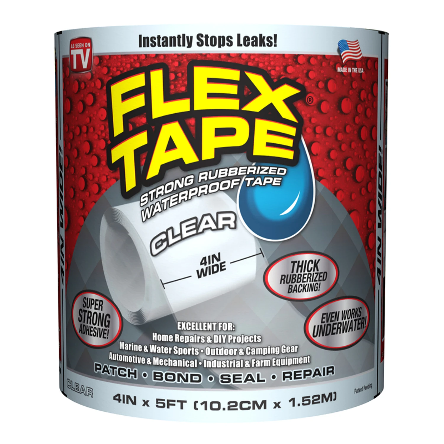 4 In. X 5 Ft. Clear Waterproof Repair Tape, Model Tfsclrr0405