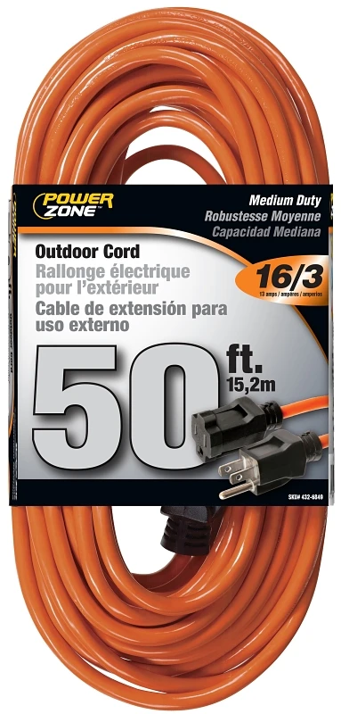 Or501630 50-foot 16/3 Outdoor Extension Cord - Orange Jacket