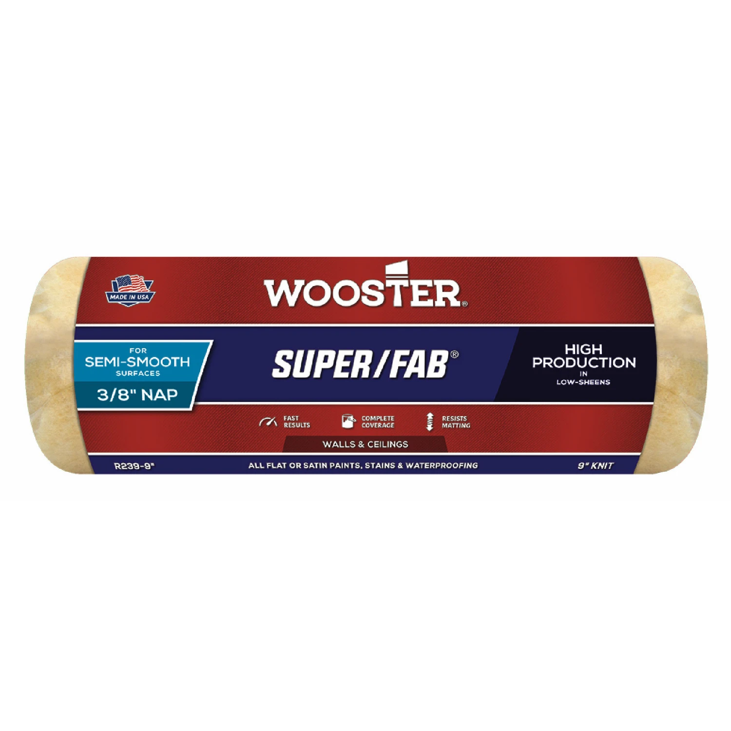 Super/fab Ftp 9 In. X 3/8 In. Knit Fabric Roller Cover