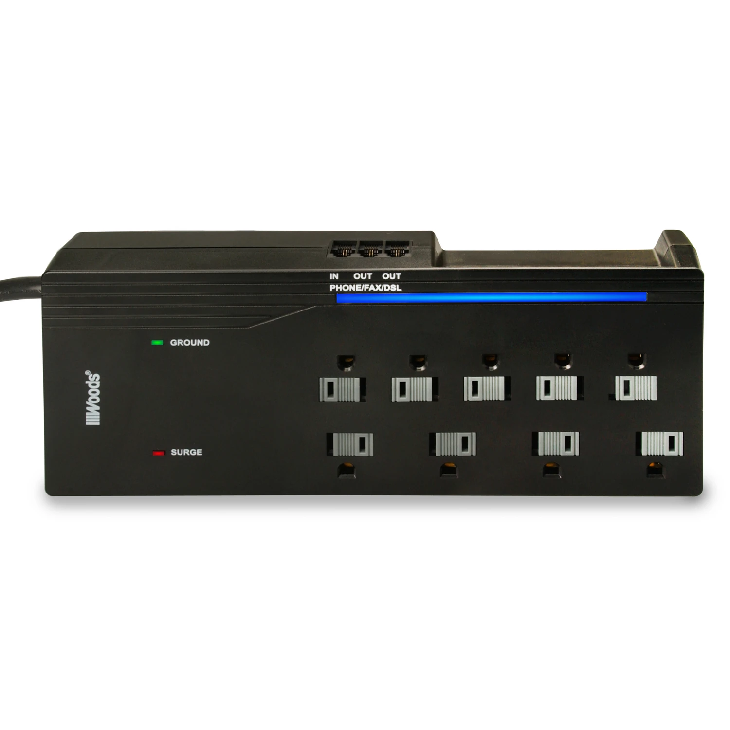 8-outlet Surge Protector Strip, 3540j, 6 Ft Cord, Black