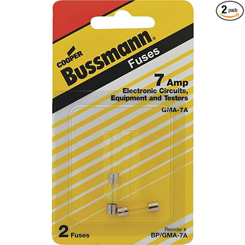 7a Gma Glass Tube Electronic Fuse (2-pack)