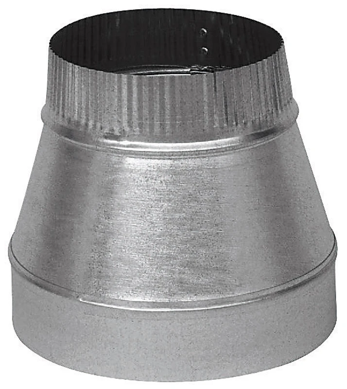 Hvac Duct Pipe Galvanized Taper Reducer, 6 X 4 In., 24-gauge