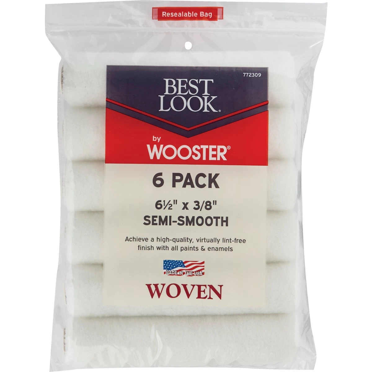 By Wooster 6-1/2 In. X 3/8 In. Mini Woven Fabric Roller Cover (6-pack)