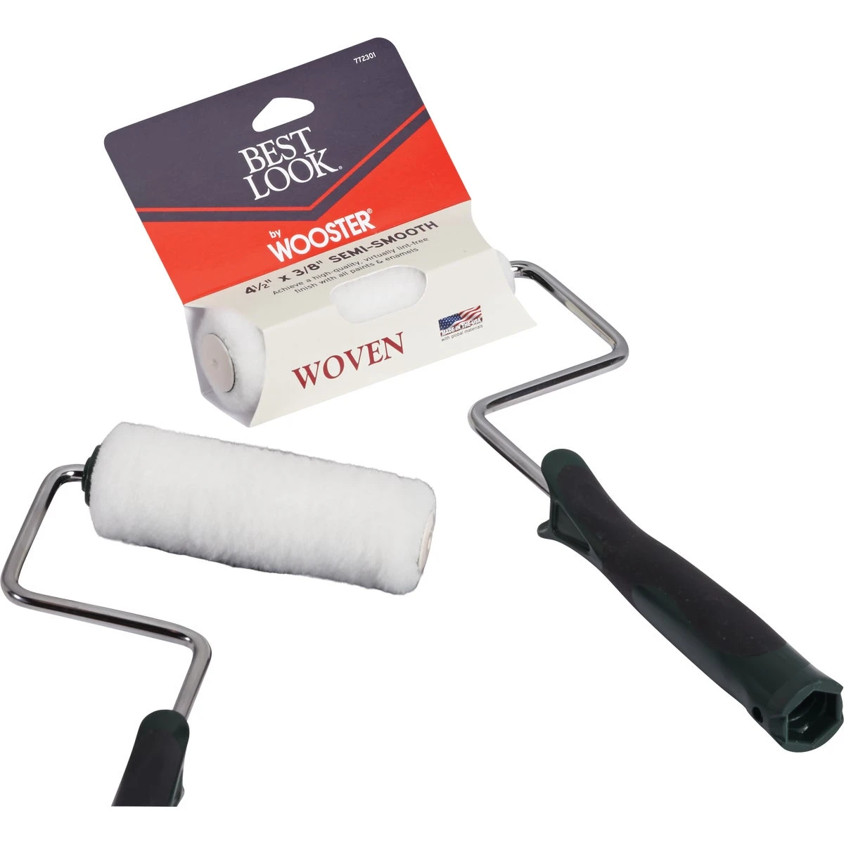 Best Look By Wooster 4-1/2 In. X 3/8 In. Mini Woven Paint Roller Cover & Frame