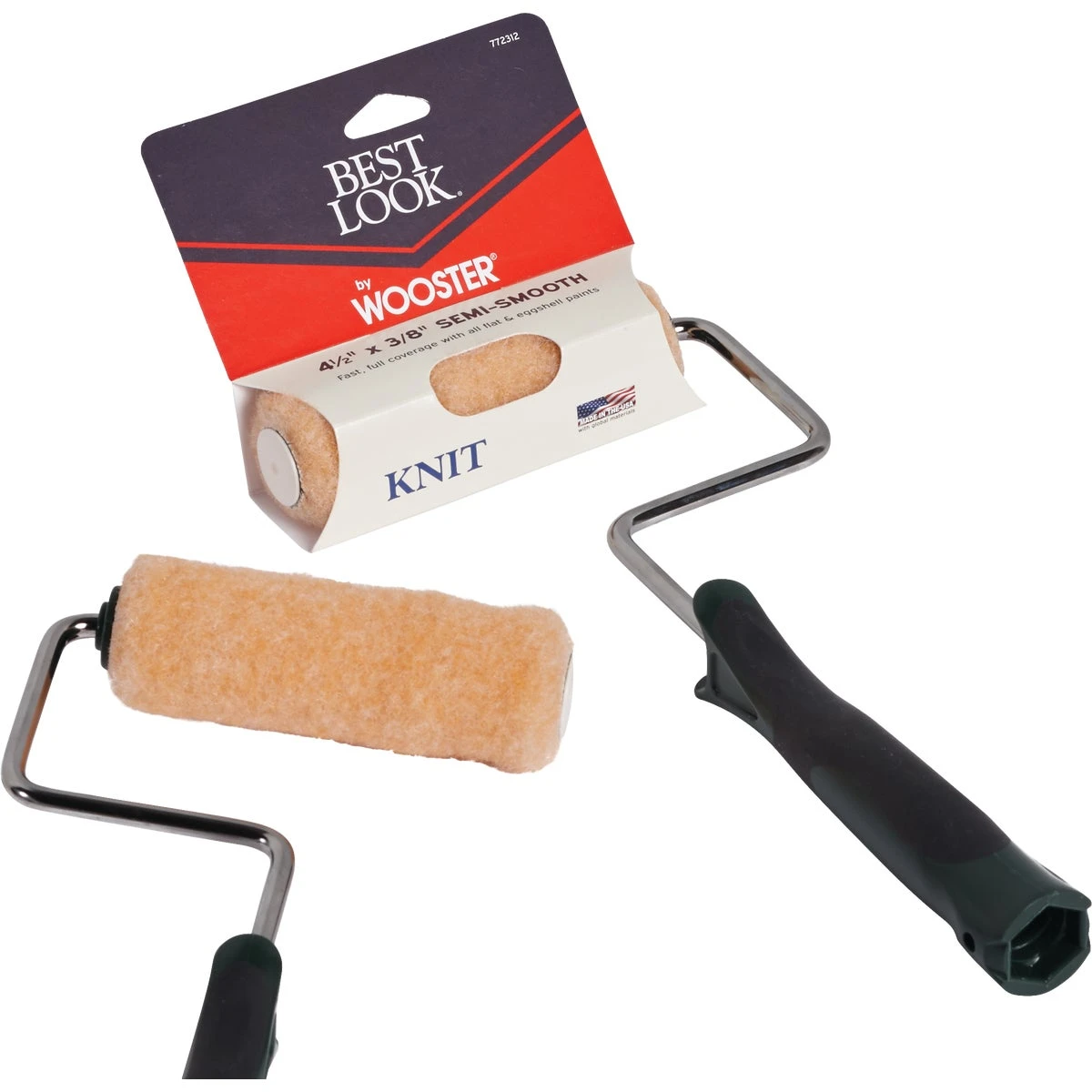 Best Look By Wooster 4-1/2 In. X 3/8 In. Mini Knit Paint Roller Cover & Frame