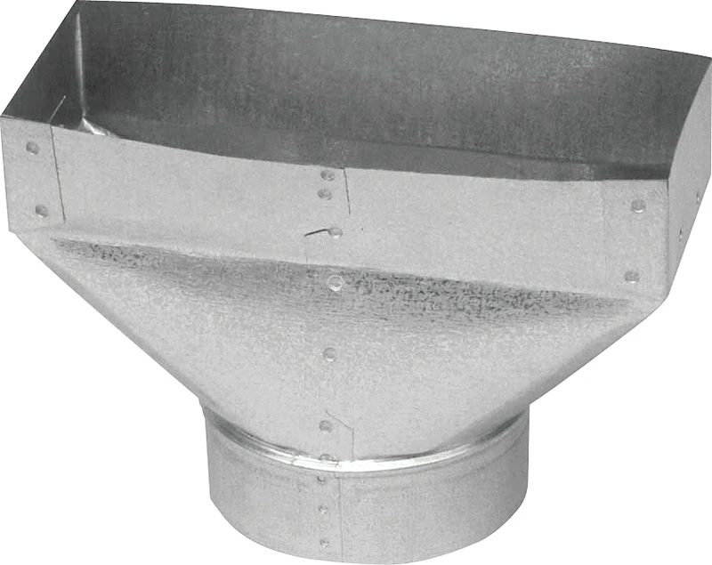 Hvac Galvanized Standard Register Boot, 4 X 10 To 6 In., 30-gauge
