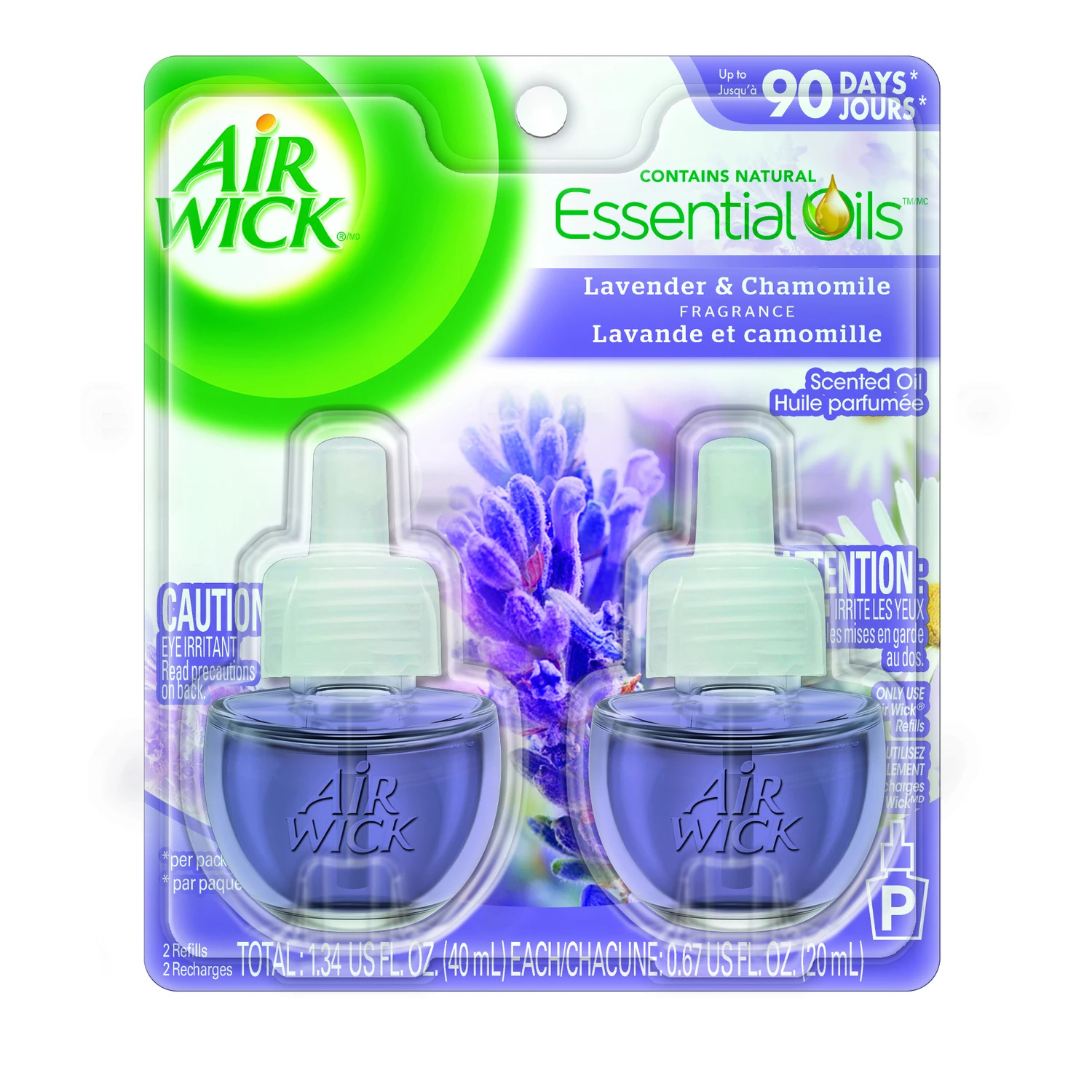Scent Oils Refill With Aromatherapy, Lavender & Chamomile, .67 Oz., 2-pk.