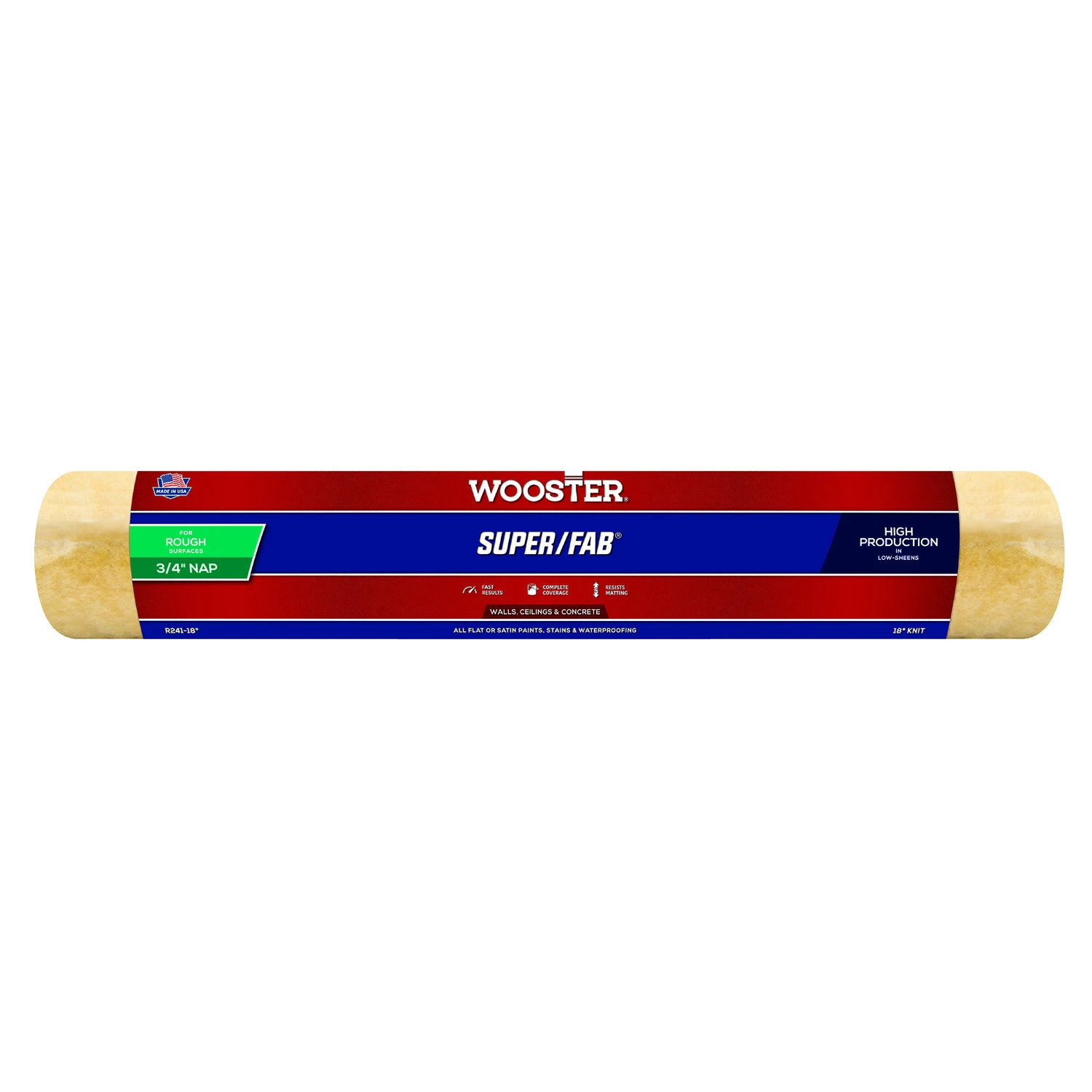 Super/fab Knit 3/4 In. X 18 In. W Regular Paint Roller Cover 1 Pk