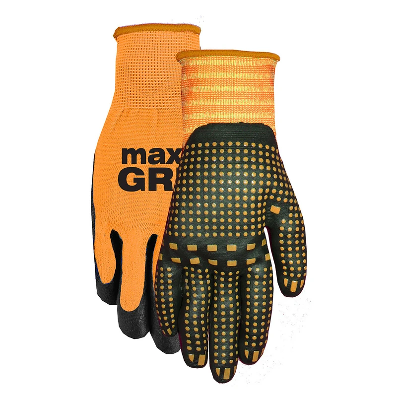 Max Grip Nitrile-coated Work Glove – Men’s Large | Foam Nitrile With Dotted Grip