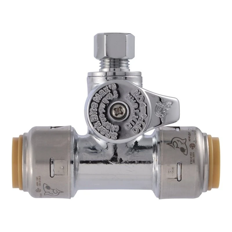 Max Push-to-connect Stop Tee 1/2 In X 1/2 In X 1/4 In