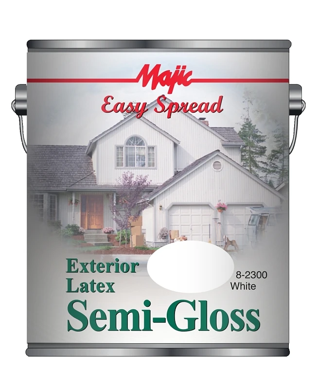 Easy Spread Exterior Latex Semi-gloss White Paint, 1 Gallon, Model 8-2300-1