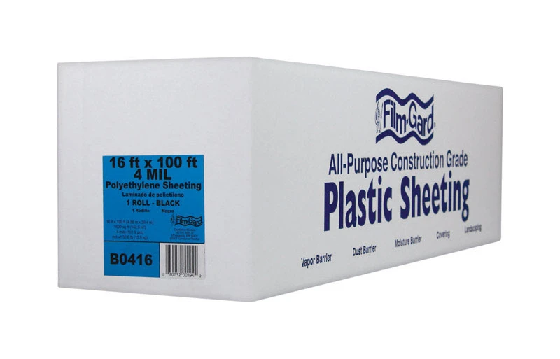 Film-gard 16 Ft. X 100 Ft. Black 4 Mil. Polyethylene Sheeting