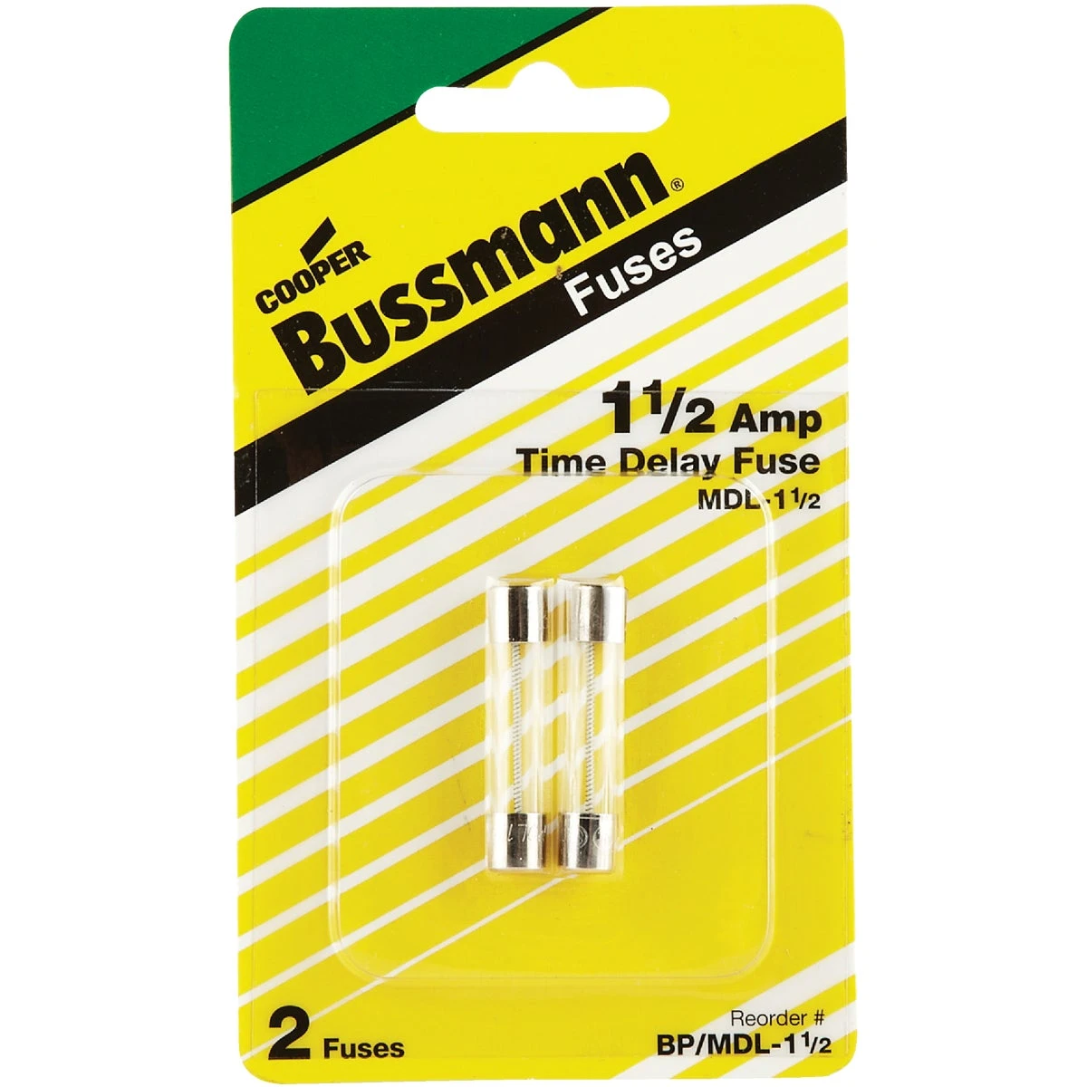 1-1/2a Mdl Glass Tube Electronic Fuse (2-pack)