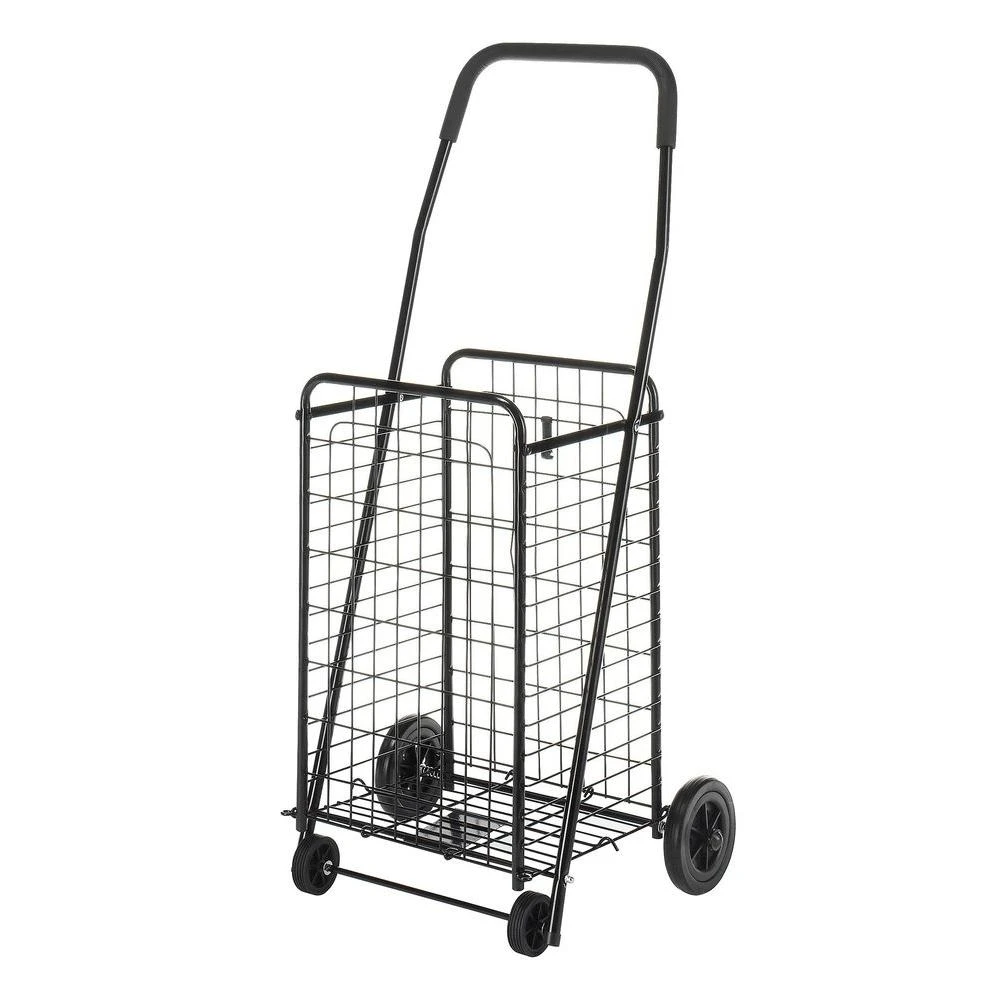 Foldable Steel Utility Cart With 4 Wheels | Durable, Portable 50 Lb Load Capacity