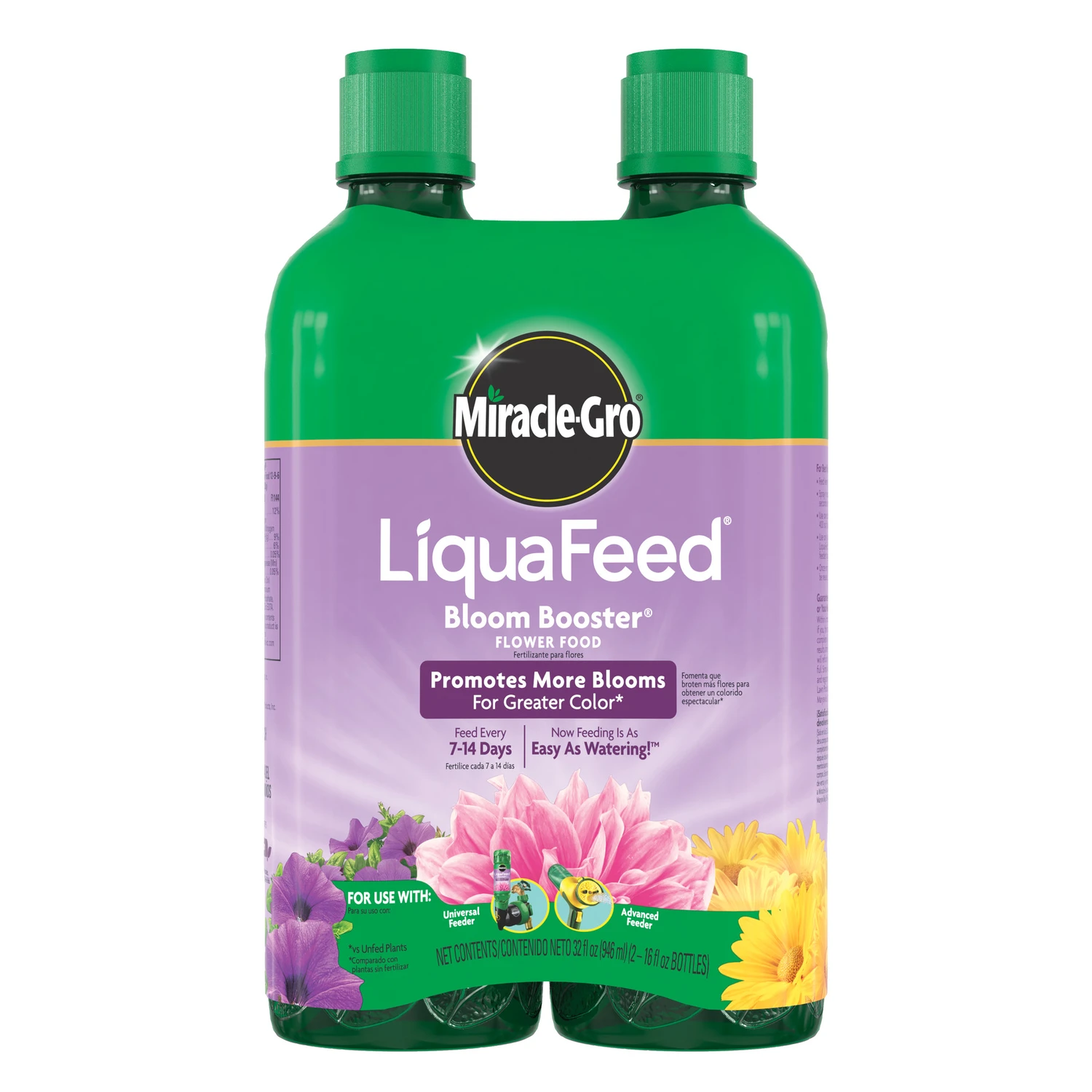 Miracle-gro Liquafeed Bloom Booster 16 Oz. Liquid Flower Food (2-pack)