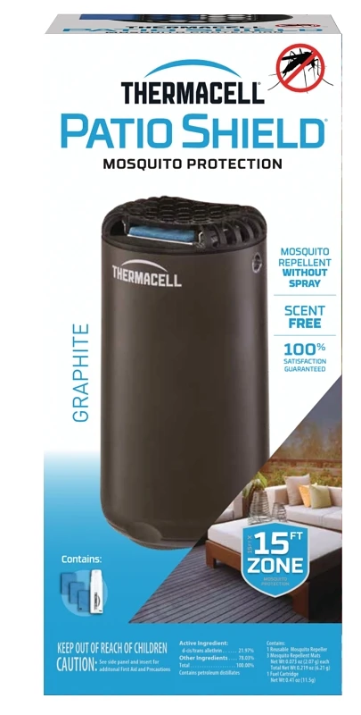 Patio Shield Mosquito Repeller With Refill, Black/graphite
