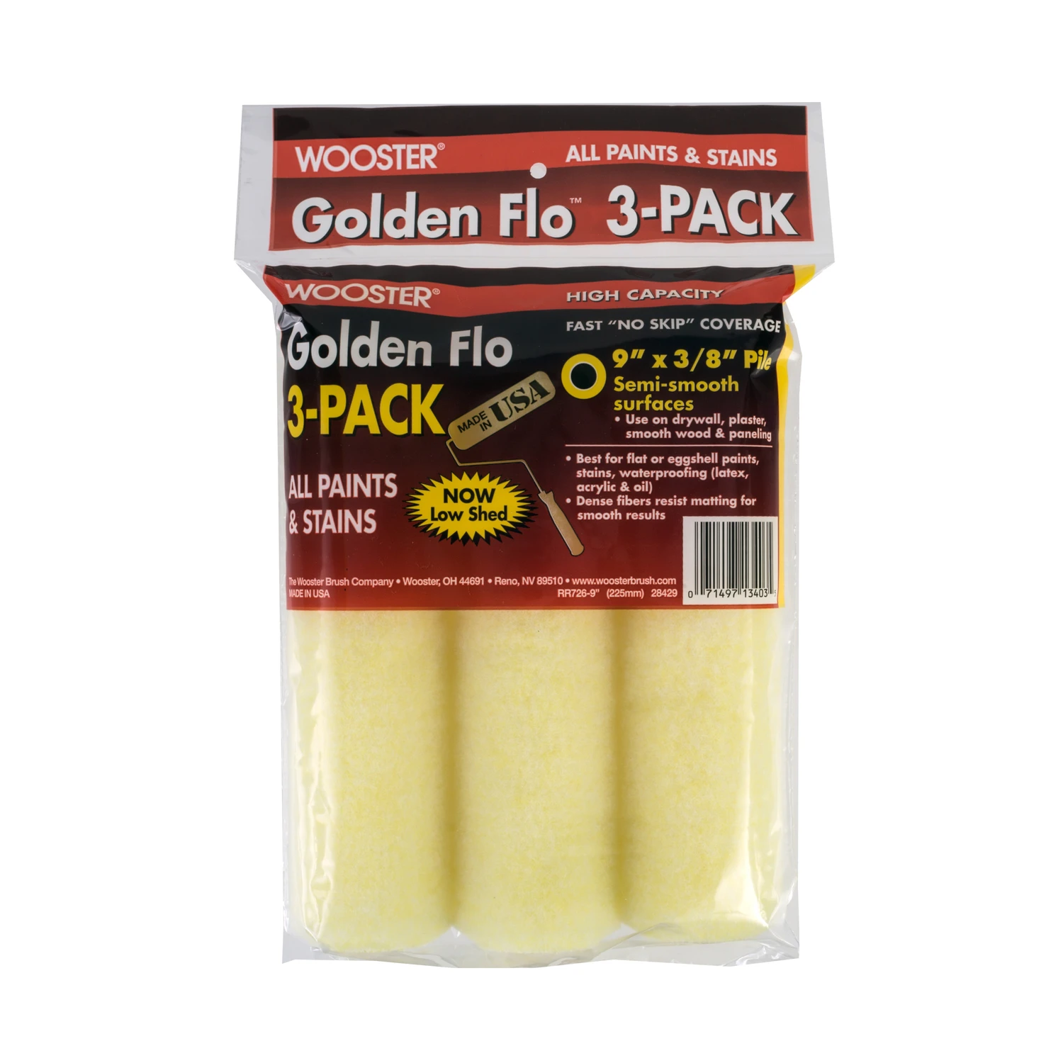 Golden Flo 9 In. X 3/8 In. Knit Fabric Roller Cover (3-pack)